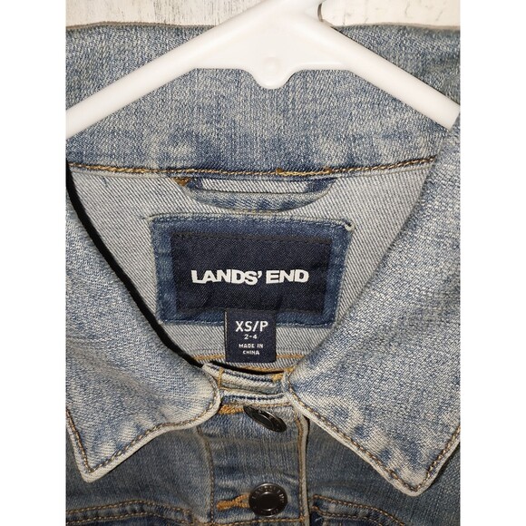 Lands' End Denim Jean Jacket, Women's Size XS (2-4) Blue - Picture 4 of 10